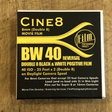 Pellicule Double 8 - Cine8 Inversible N&B 40 ASA (15m)