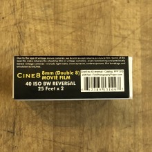 Double 8 Film - Cine8 BW Reversal 40 ISO (25 ft / 7.6m)