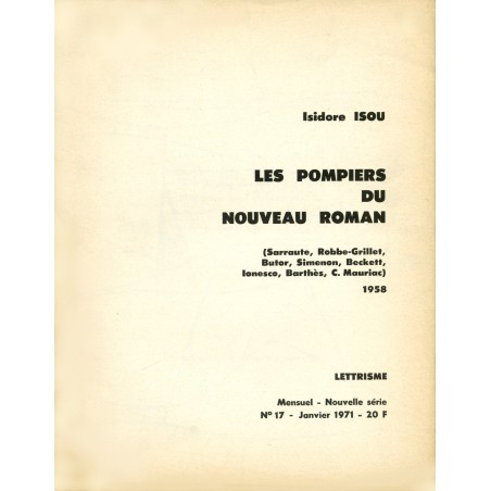 Les Pompiers du Nouveau Roman / Pamphlet