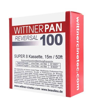 WITTNER PAN 100, Super 8 cartridge, B/W, 50ft / 15m